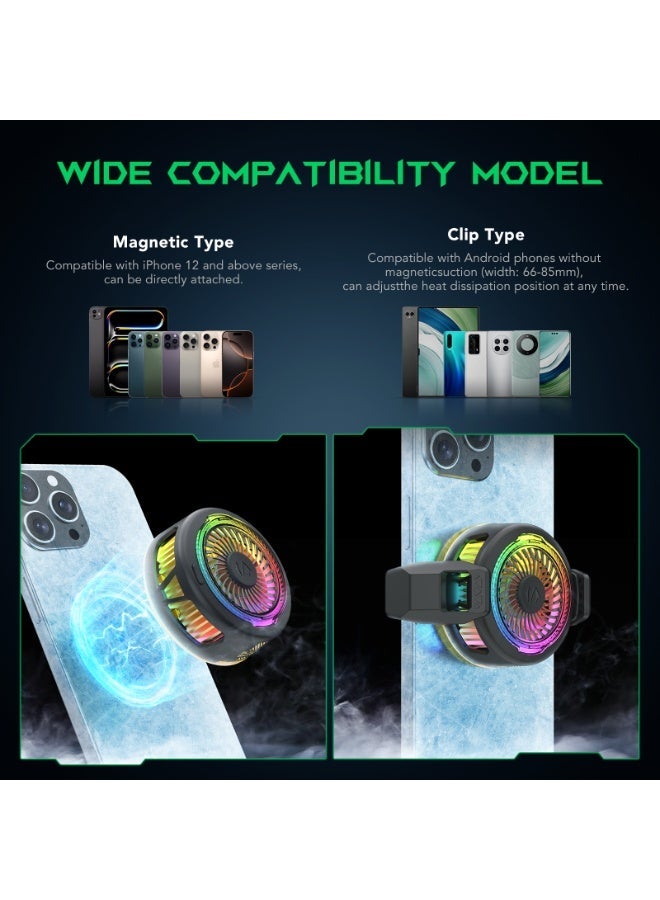 بلاك شارك مبرد الهاتف بلاك شارك FunCooler 5، طاقة TEC كبيرة 20 واط، خفض درجة الحرارة بمقدار 35 درجة مئوية، تصميم نحيف للغاية، 18 ضوء RGB قابل للتخصيص، واجهة حامل للبث المباشر - أسود - Image 4